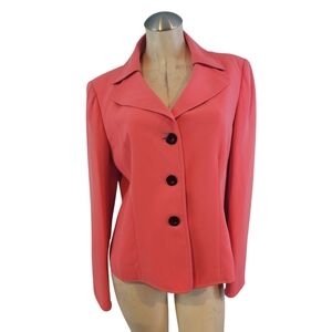 Jones Wear Size 14 Pink Button-Up Jacket Blazer